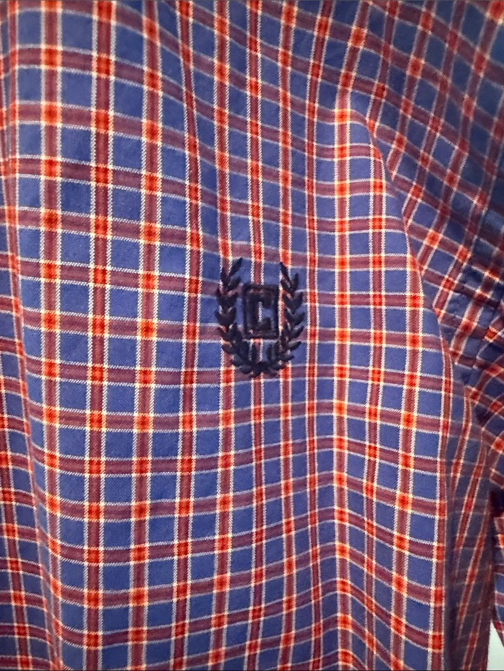 Chaps Classic Boys Button-Down Plaid Shirt in Blue & Red